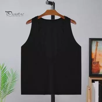 Мужской спортивный жилет с глубоким V-образным вырезом, широкими бретелями, без рукавов, однотонные майки свободного кроя, повседневный универсальный жилет S оранжевый