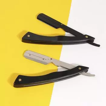 Мужской старомодный ручной триммер для бровей, бритва, машинка для стрижки волос, держатель лезвий. box-packed чёрный