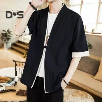 Мужской стильный кардиган, пальто в стиле ретро со средними рукавами, мягкий и удобный, из полиэстеровой ткани, мужские аксессуары L темно-синий