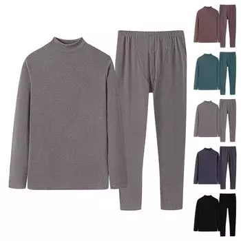 Мужской стильный теплый бархатный костюм с длинным рукавом и брюками XXXL