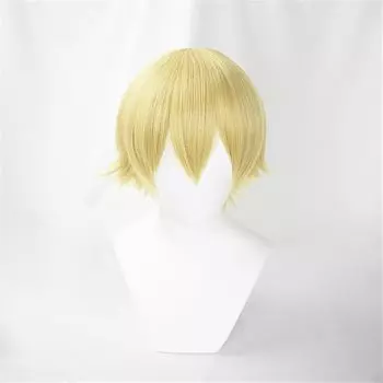 Мужской светло-желтый парик Eileen, пушистый парик из волос, универсальный, унисекс, для косплея, термостойкое волокно, для мероприятий, парик с сеткой