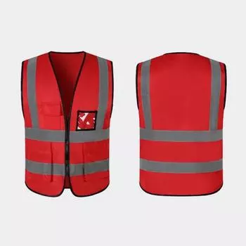 Мужской светоотражающий жилет высокой видимости с v-образным вырезом без рукавов и несколькими карманами, дизайнерский жилет, прозрачный карманный держатель для ручек, дышащий сетчатый жилет, пальто синий