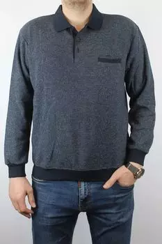 Мужской свитер больших размеров больших размеров, мужской свитер с воротником-поло и карманом больших размеров, вязаный селаник большого размера, темно-темно-синий свитшот
