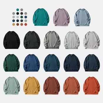 Мужской свитер Hanlu в японском стиле, свободный, с круглым вырезом - коллекция осени 2024 года, однотонный, унисекс-топ M ржавый/красный