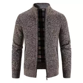 Мужской свитер, кардиган с карманами, однотонный вязаный повседневный свитер на молнии с длинными рукавами, мужская одежда для тренировок M синий