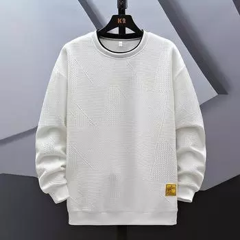 Мужской свитер на осень и зиму, мужской свитер большого размера с длинными рукавами, универсальный модный мужской свитер, повседневный пуловер, свитер 8XL белый