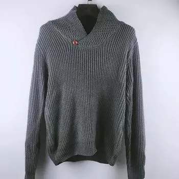 Мужской свитер однотонный пуловер с верхом трикотажный свитер куртка S белый