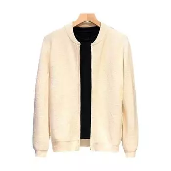 Мужской свитер, пальто, застежка-молния, трикотаж, эластичный, с длинными рукавами, с круглым вырезом, верхняя одежда, чистый цвет, большие размеры, свободный, повседневный кардиган, повседневная одежда, куртка средней длины 3XL серый