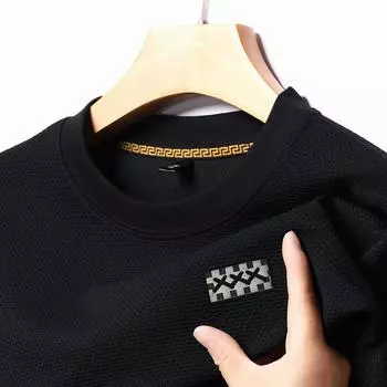 Мужской свитер с длинным рукавом и круглым вырезом, осенняя новинка, свободная рубашка для молодых и средних лет, тонкая футболка M