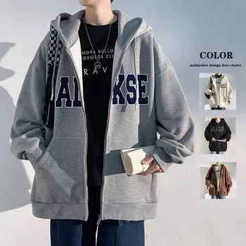 Мужской свитер с капюшоном, однотонный, модный, спортивный, свободный, повседневный, с вышивкой, интегрированная флисовая куртка S