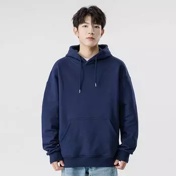 Мужской свитер с капюшоном, весна-осень, студенческая рубашка с длинными рукавами, свободный повседневный однотонный свитер для мужчин XXXL белый