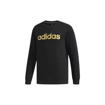 Мужской свитер с круглым вырезом Adidas Neo New Year Series с золотым логотипом, черный FP7428 XL