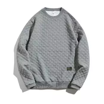 Мужской свитер с круглым вырезом, длинный рукав, клетчатый, свободный, повседневный свитер с круглым вырезом 3XL