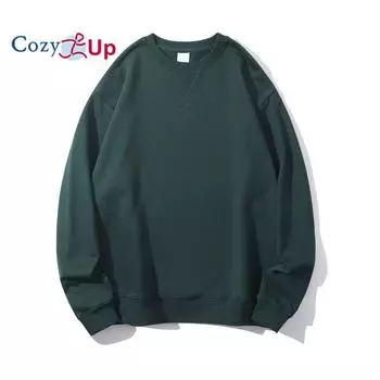 Мужской свитер с круглым вырезом из флиса и смеси хлопка Cozy Up S белый