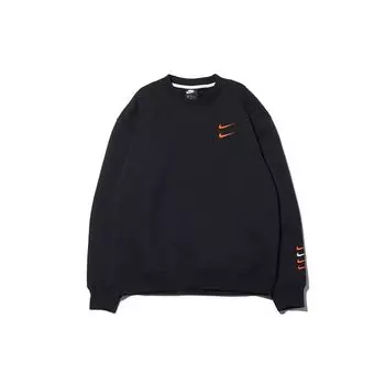 Мужской свитер с круглым вырезом Nike Sportswear и логотипом на манжетах с двумя крючками, черный CU4029-010