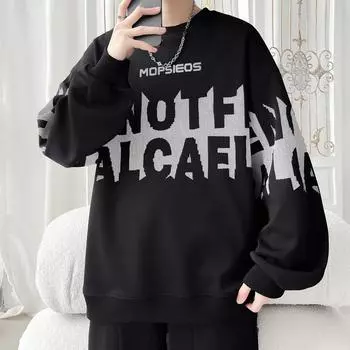 Мужской свитер с круглым вырезом, новый модный бренд, ананасовая сетка, без капюшона, мужская весенне-осенняя верхняя часть, свободный джемпер Guochao M