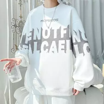 Мужской свитер с круглым вырезом, новый модный бренд, ананасовая сетка, без капюшона, мужская весенне-осенняя верхняя часть, свободный джемпер Guochao M