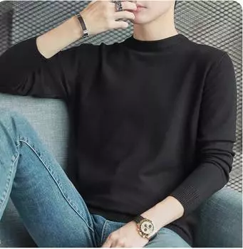 Мужской свитер с круглым вырезом, осень-зима, большой размер, свободный вязаный свитер, сохраняющий тепло, однотонный, тонкий, с внутренней стороны, тонкий вязаный свитер M белый