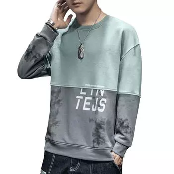 Мужской свитер с круглым вырезом, осенняя повседневная одежда, мужской весенне-осенний пуловер XL озеро зеленый