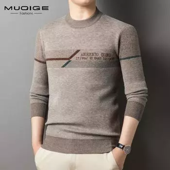 Мужской свитер Sweatman с круглым воротником и бархатом, плюс толстый свитер, чтобы сохранить внутреннюю часть свитера, нижняя рубашка 165