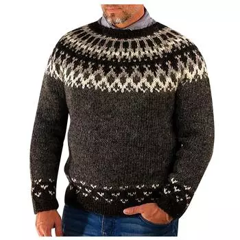 Мужской свитер, свитер с высоким воротом, однотонный тонкий свитер XL коричневый