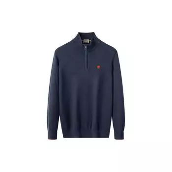 Мужской свитер Timberland Solid Color Embroidered Half-Zip High Neck, синий A5SEM-433 S