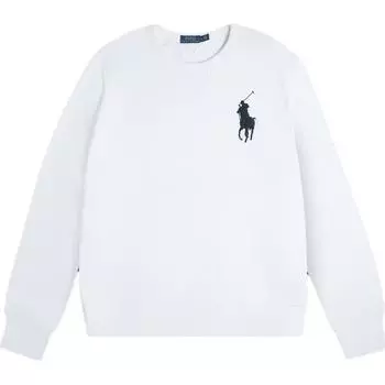 Мужской свитшот из флиса с круглым вырезом и вышивкой логотипа Big Pony Polo Ralph Lauren, белый MNPOKNI16820474-100 XXL