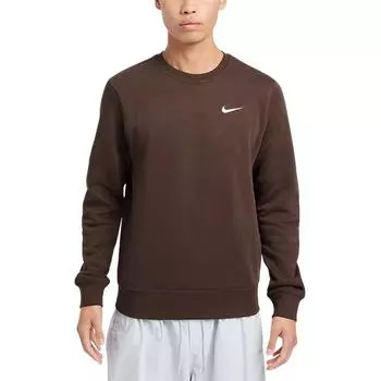 Мужской свитшот Nike с круглым вырезом, длинными рукавами и узором из логотипов, коричневый 623459-237 S