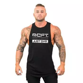 Мужской свободный дышащий жилет для бодибилдинга Do The Work, новый хлопковый жилет с круглым вырезом и принтом, большой размер, оптовая продажа от производителя M чёрный