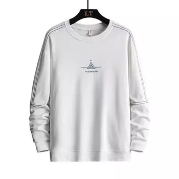 Мужской свободный повседневный спортивный свитер с круглым вырезом осенью XXXL синий