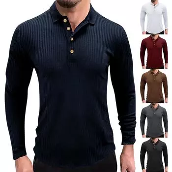 Мужской свободный повседневный топ с длинными рукавами и круглым вырезом с хеджированием и принтом L