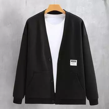 Мужской свободный свитер больших размеров на весну и осень с длинным рукавом, простой повседневный трикотаж 10XL хаки