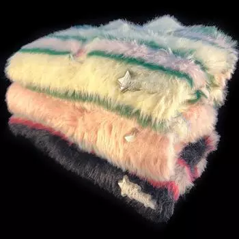 Мужской свободный свитер-поло в полоску в стиле ретро из норки - ленивый стиль, вязаная куртка из шерсти морского конька для зимы XL розовый