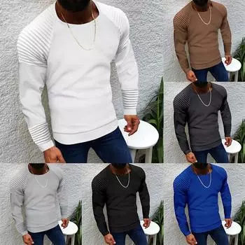 Мужской свободный свитер с круглым вырезом и длинным рукавом в красочную полоску, повседневный нижний свитер XXL чёрный