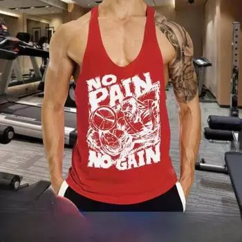 Мужской свободный жилет для бега без рукавов — фирменный логотип, дышащий I-образный дизайн для летнего фитнеса. XL