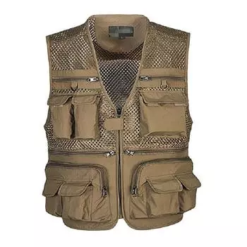 Мужской тактический жилет, пальто для фотографа, сетчатая рабочая куртка без рукавов, карманные жилеты для инструментов GZW L