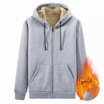 Мужской теплый кардиган с капюшоном на подкладке, зимний кардиган больших размеров на молнии для снега 5XL