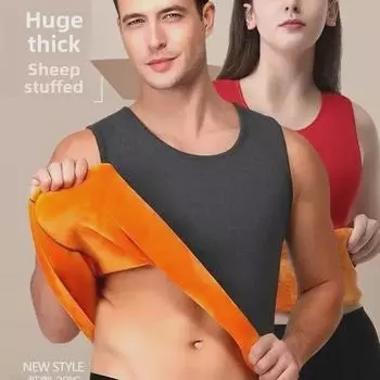 Мужской терможилет без рукавов: Утолщенный бархатный фасон с широкими плечами для осени/зимы 2024 г. M темно-серого