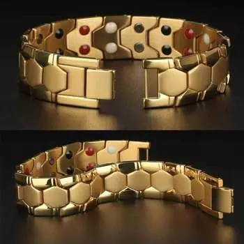 Мужской титановый браслет Energy Stones Магнитотерапевтический браслет с дальним инфракрасным лучом серебряный