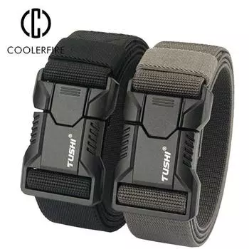 Мужской тканевый ремень, холст, военный тактический ремень, мужской повседневный черный рабочий эластичный пояс для джинсов, мужской ремень BD003 125cm чёрный