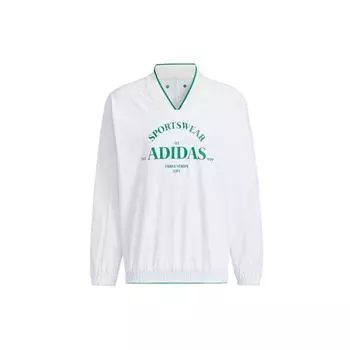 Мужской тканый пуловер с v-образным вырезом и смешанным принтом Adidas Verbiage, белый JE3669 L