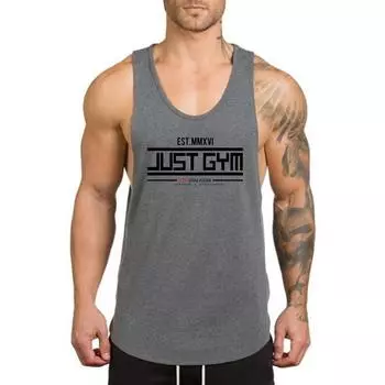 Мужской тонкий хлопковый жилет с круглым вырезом Do The Work, модный повседневный летний дышащий жилет с графическим принтом для спортзала, бодибилдинга и фитнеса M серый