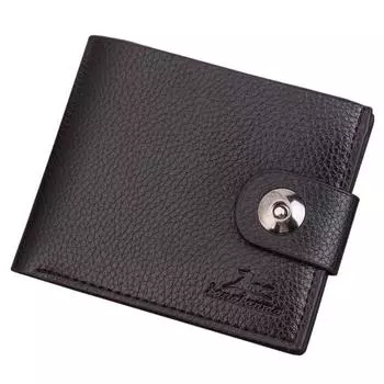 Мужской тонкий кошелек из искусственной кожи, зажим для денег, ID, держатель для кредитных карт, кошелек для хранения чёрный
