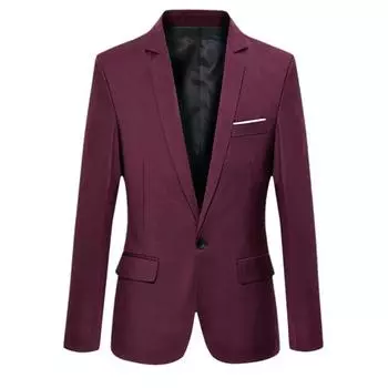 Мужской тонкий костюм на одной пуговице, деловой пиджак, куртка, топы L серый