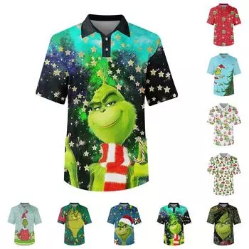 Мужской топ Caregiver с короткими рукавами, застегивающимся на пуговицы воротником, напечатанным нагрудным карманом L армия зеленый