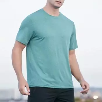 Мужской топ из ледяного шелка, быстросохнущие рукава, с однотонным вырезом, свободный короткий цвет, тонкий эластичный повседневный пуловер, повседневный спорт 2XL чёрный