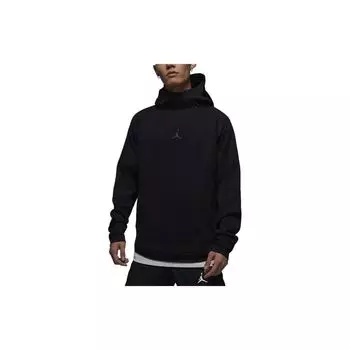 Мужской топ Jordan Dri-FIT Sport однотонный с капюшоном, повседневный, с длинным рукавом, для защиты от солнца, черный FN5872-010 M