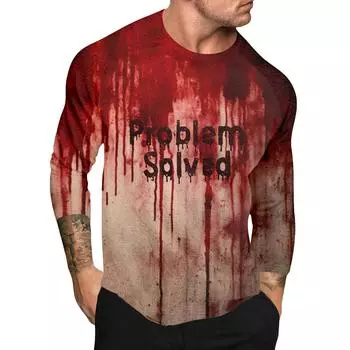 Мужской топ с длинным рукавом реглан с принтом на Хэллоуин L