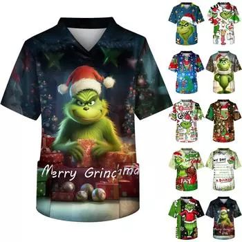 Мужской топ с коротким рукавом и V-образным вырезом с принтом нагрудного кармана L синий