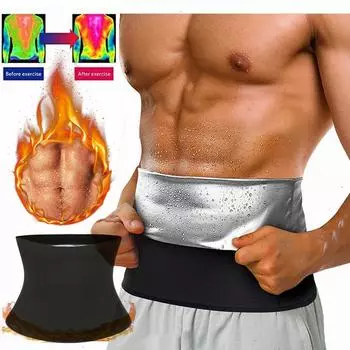 Мужской тренажер для талии, ремни для пота в сауне, обертывание для живота для похудения, триммер для талии, фитнес-пояс для похудения, формирователь тела, сжигание жира, пояс для живота, корсет S чёрный/синий